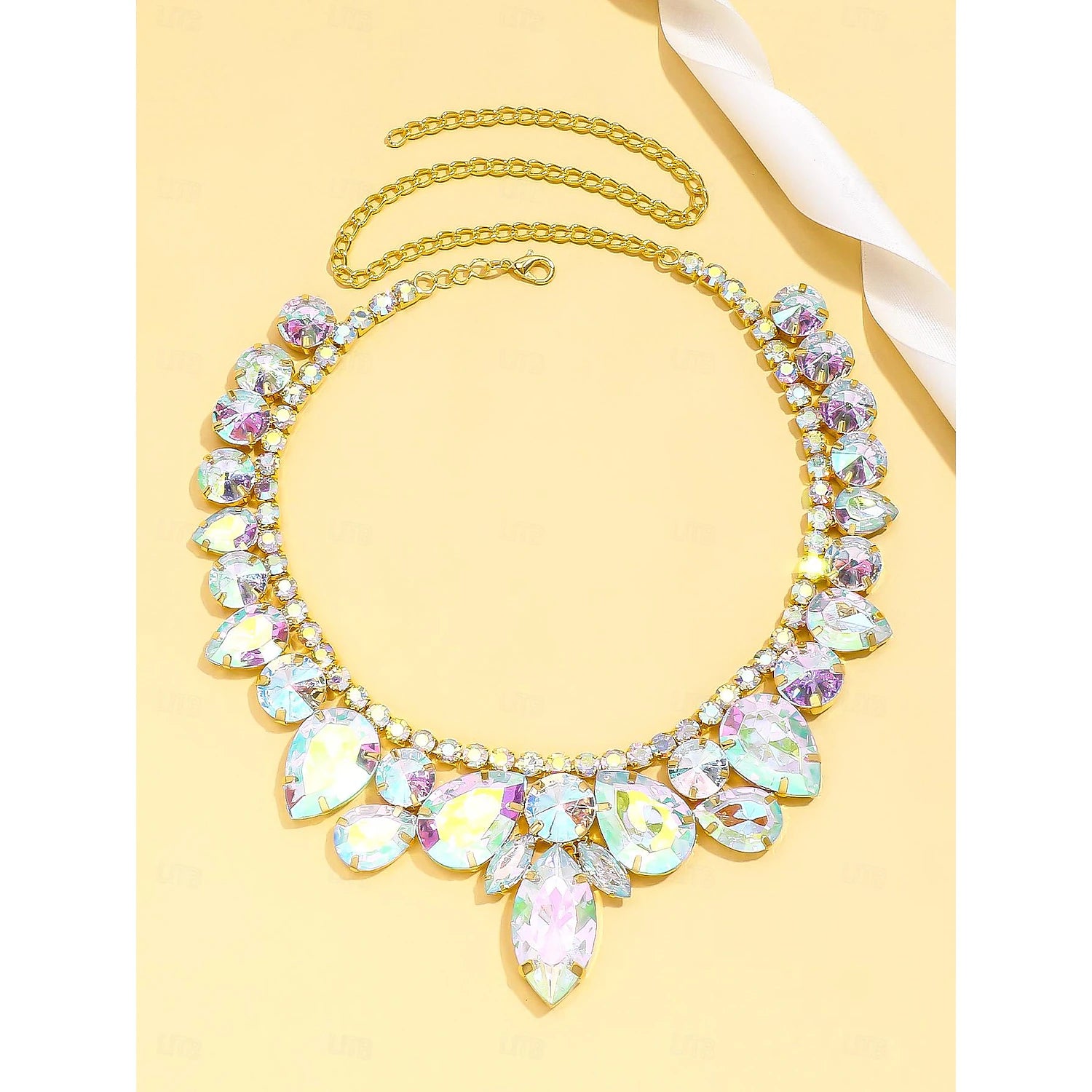 Wholesale Fine Jewelry Rhinestones Women's Elegant Luxury Beads Wedding irregular Necklace For Wedding Party